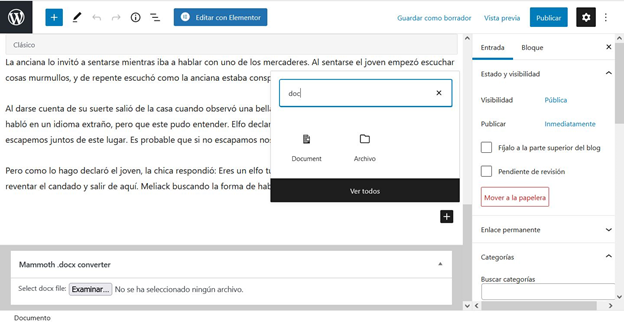 añadir widget en Embed Any Document